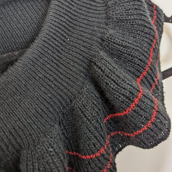 NWT Ralph Lauren black and red ruffle scarf - Picture 6 of 8